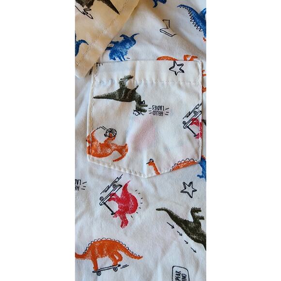 Nannette Kids Boys Size Dinosaur Button Down Long Sleeve Shirt 18 Months Dinos - Picture 5 of 9